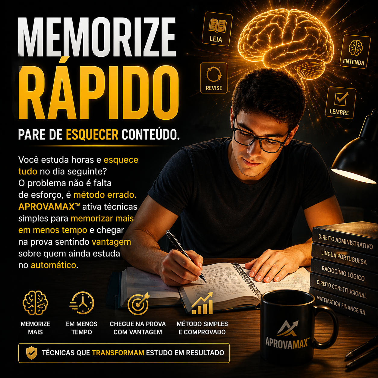 Pare de esquecer conteúdo — memorize rápido com APROVAMAX
